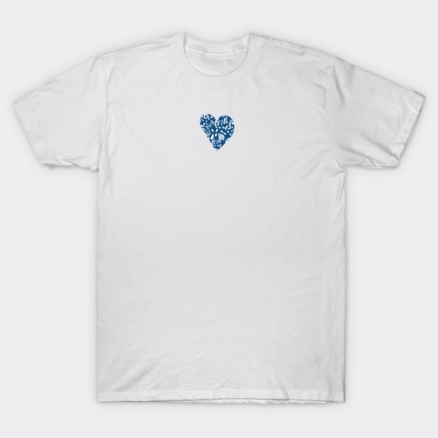 Nature Love Heart - Blue. T-Shirt by SalsySafrano